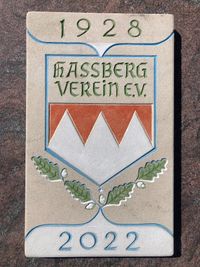 Gedenkplatte Hassbergverein